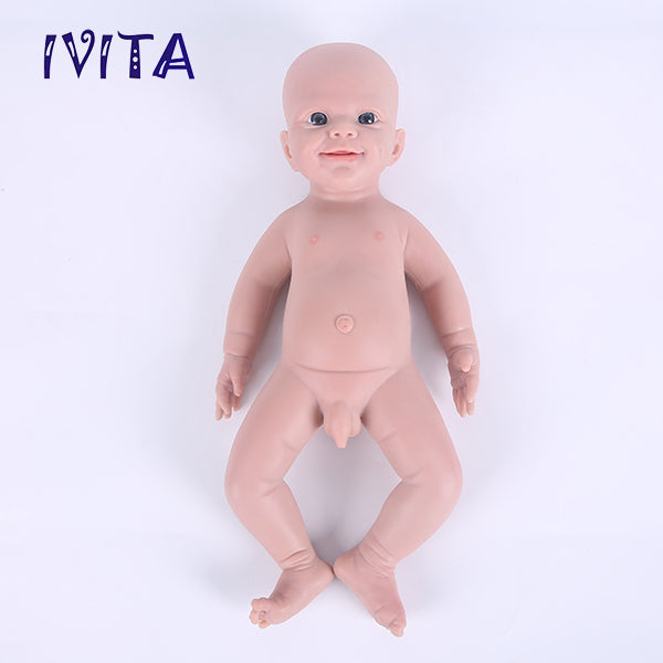 1549 IVITA 18'' Lifelike Silicone Reborn Baby Realistic Silicone Newborn Doll Can Take Dummy