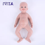 1549 IVITA 18'' Lifelike Silicone Reborn Baby Realistic Silicone Newborn Doll Can Take Dummy