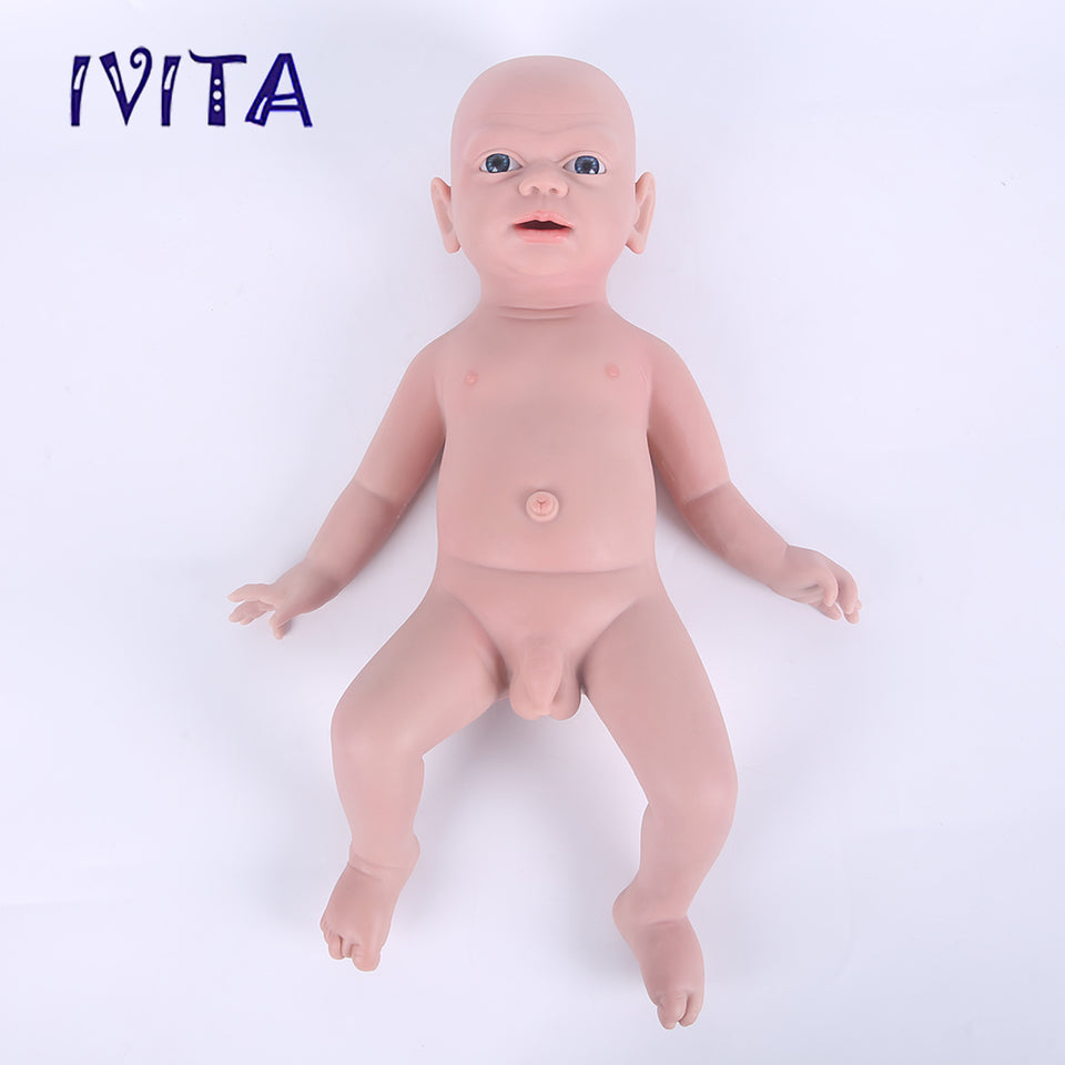 1543 IVITA 21'' Silicone Reborn Baby Floppy Silicone Newborn Doll Can Take Pacifier in mouth