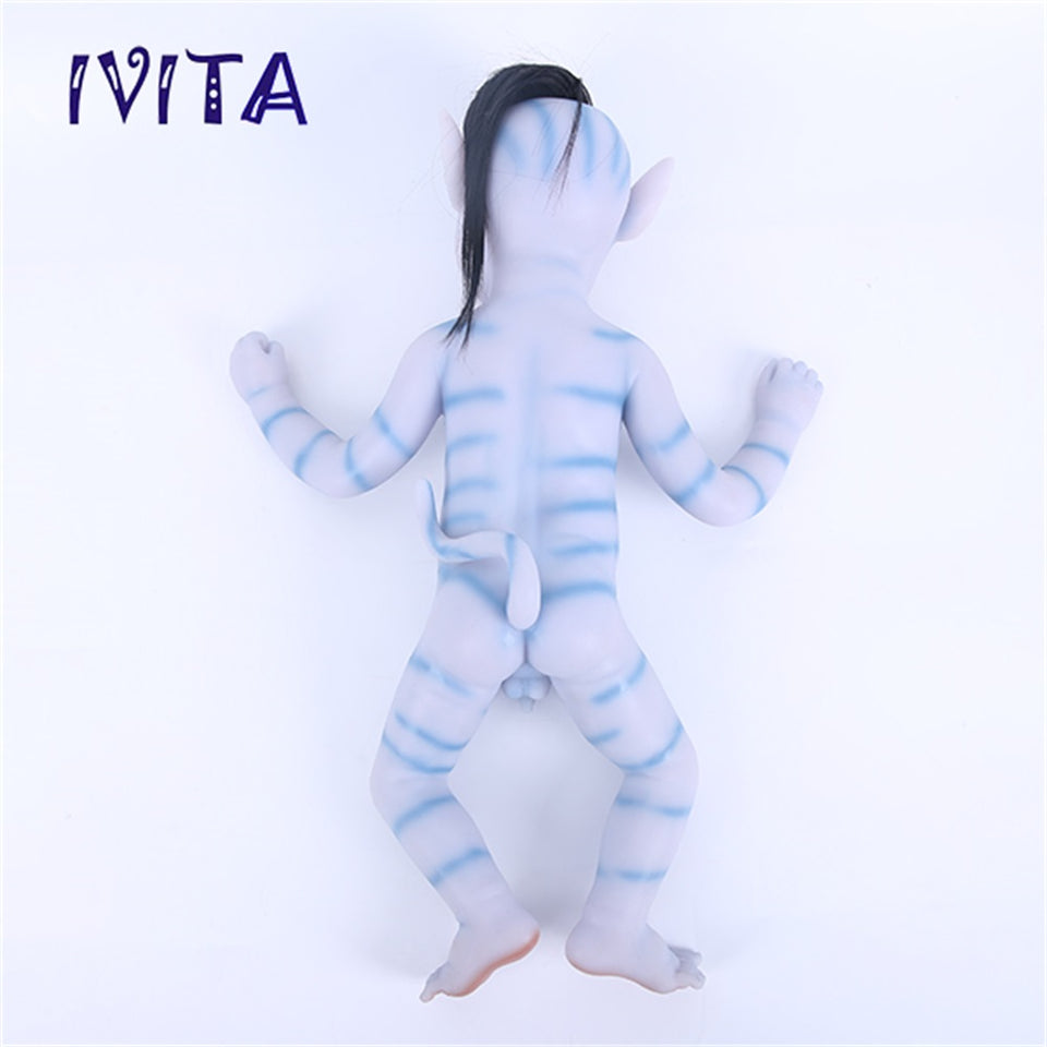 1808RH IVITA 20'' Avatar Silicone Reborn Baby Hair Rooted Amber Eyes Silicone Boy Doll