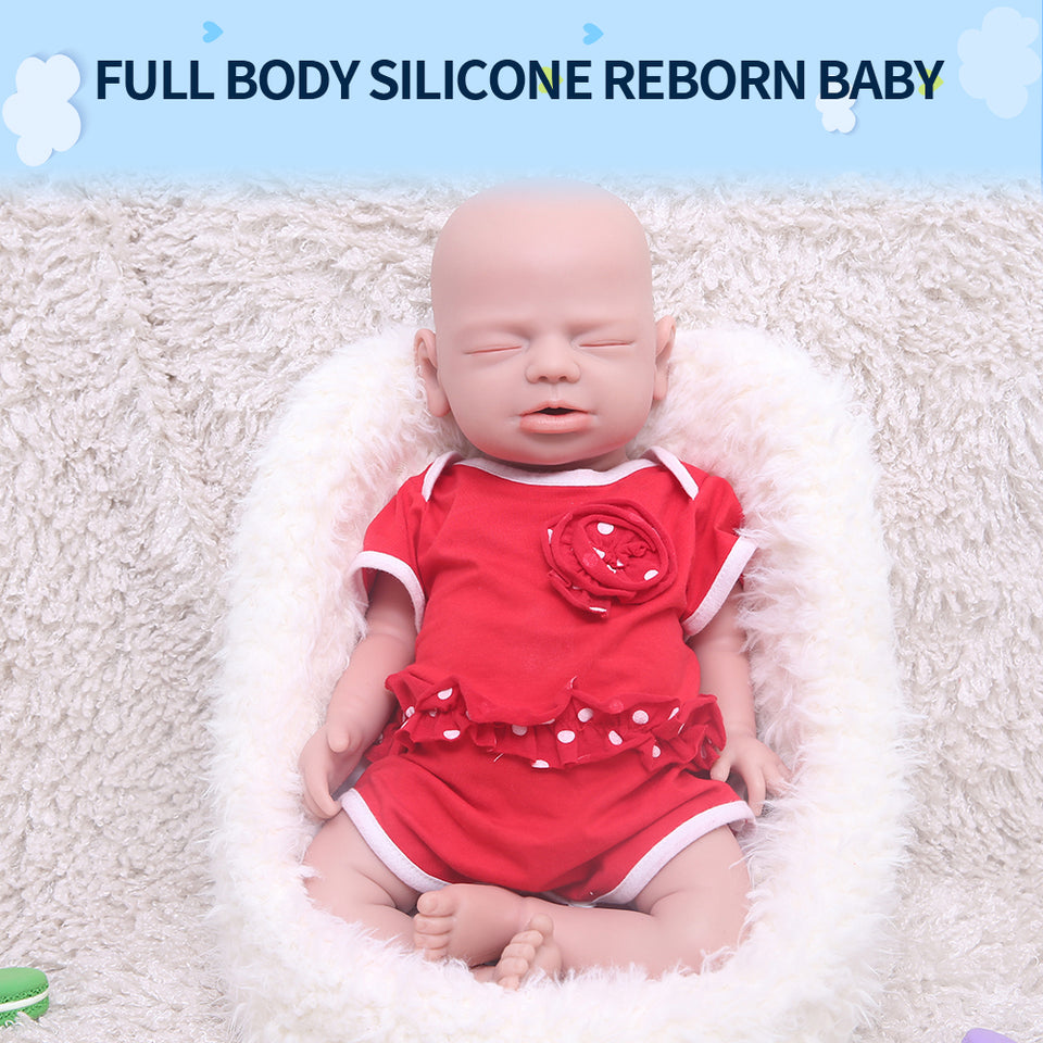 1544 IVITA 19'' Eyes Closed Silicone Baby Boy and Girl Sleeping Squishy Silicone Doll