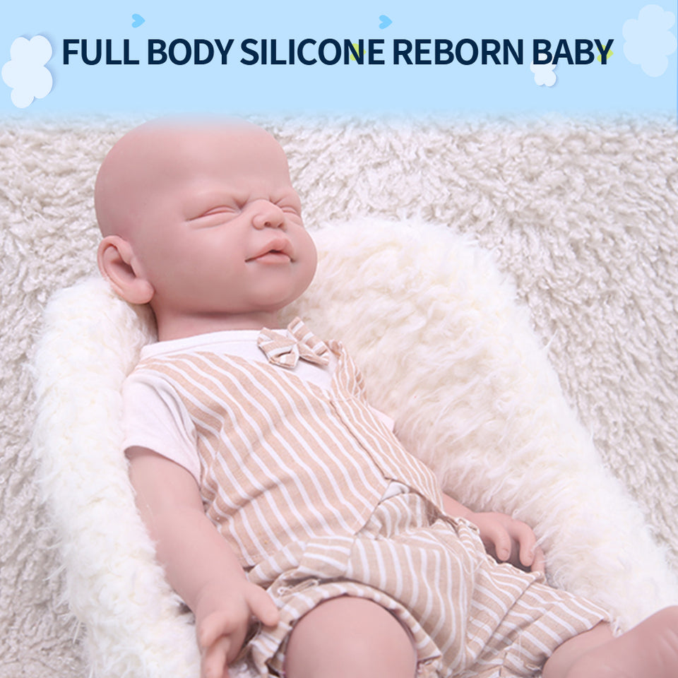 1547 IVITA 21'' Eyes Closed Alseep Silicone Reborn Baby Girl and Boy Platium Silicone Doll