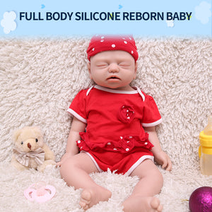 1530 IVITA 21'' Artificial Silicone Doll Eyes Closed Reborn Baby Boy and Girl Mouth Open 100% Silicone Doll