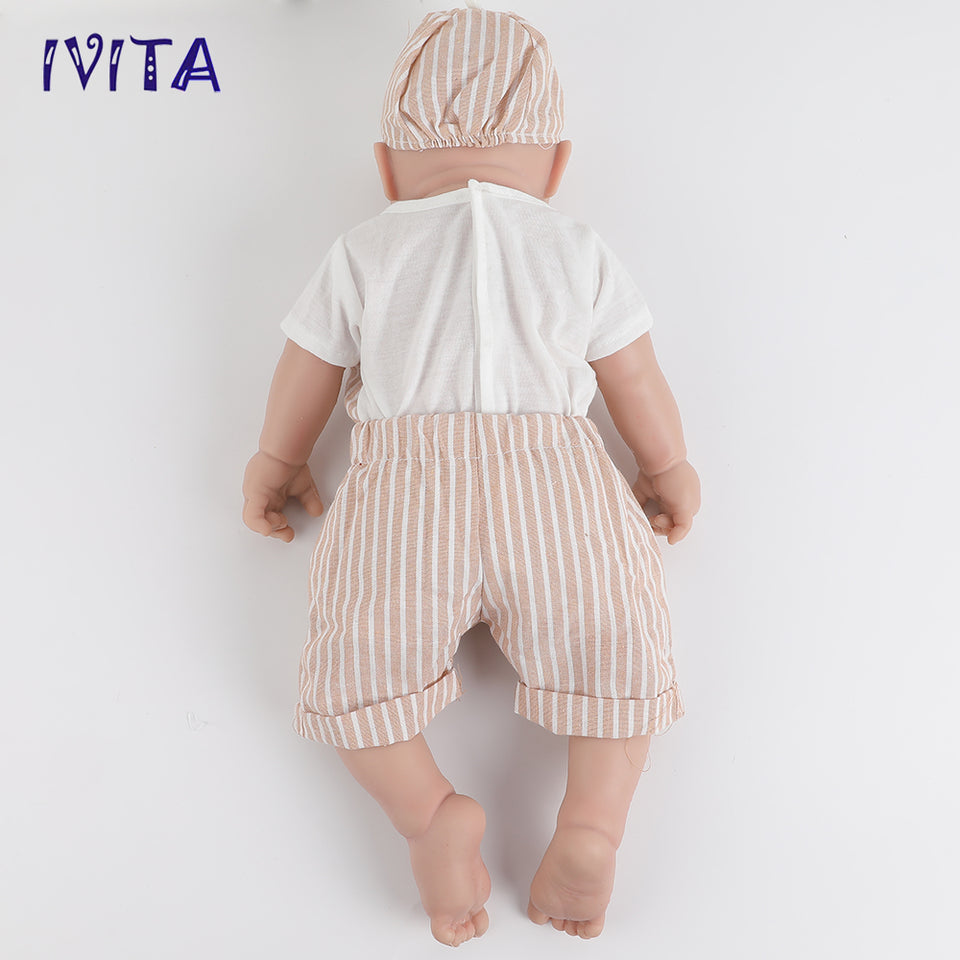 1501 Full Body Floppy 18inches Silicone Reborn Baby Boy IVITA Silicone Newborn Doll