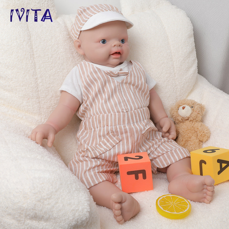 1501 Full Body Floppy 18inches Silicone Reborn Baby Boy IVITA Silicone Newborn Doll