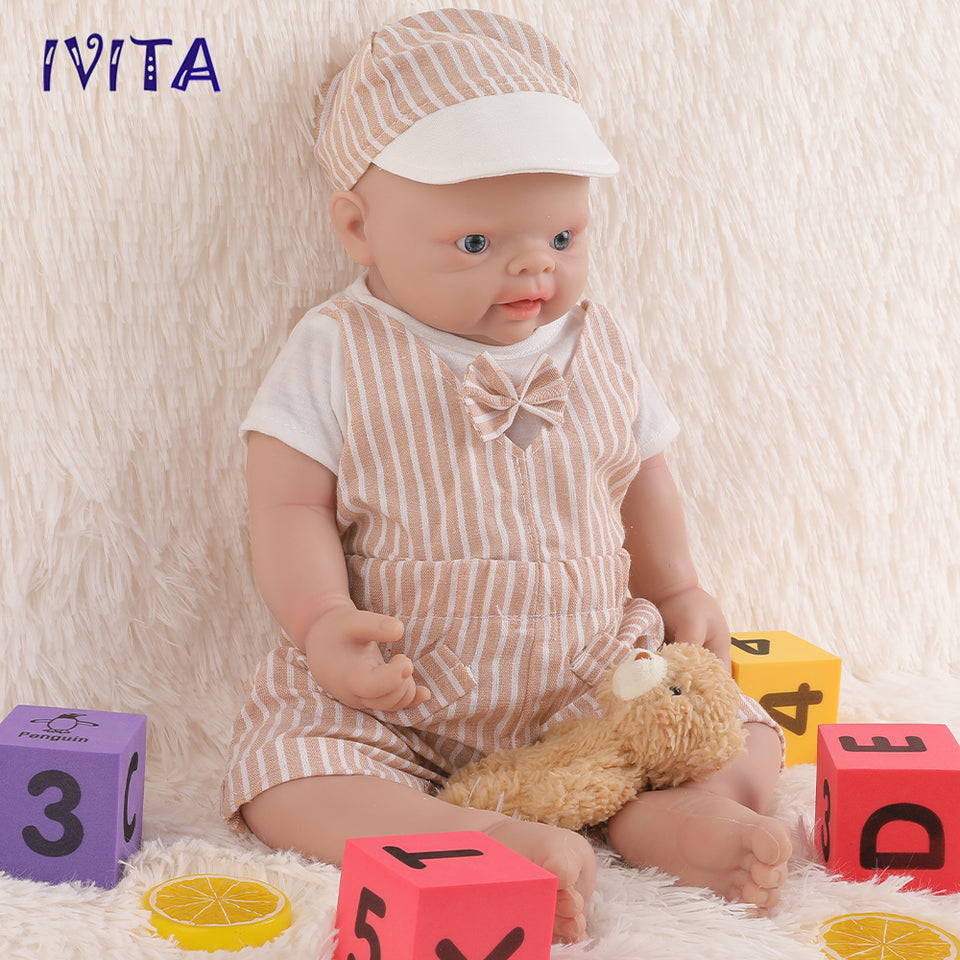1501 Full Body Floppy 18inches Silicone Reborn Baby Boy IVITA Silicone Newborn Doll