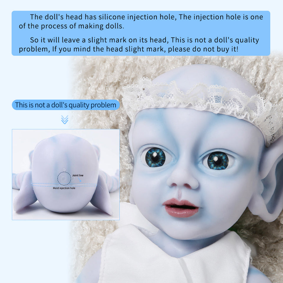 3320 IVITA 19'' Floppy Silicone Reborn Baby Girl Elf Fairy Silicone Doll