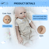 1561 IVITA 18'' Soft Solid Silicone Reborn Baby Squishy Silicone Newborn Doll Kids Xmas Gift