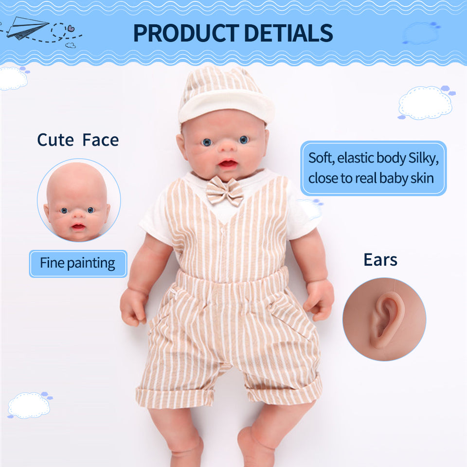 1501 Full Body Floppy 18inches Silicone Reborn Baby Boy IVITA Silicone Newborn Doll