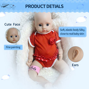 1562 IVITA 18'' Lifelike Silicone Reborn Baby Squishy Silicone Newborn Doll Kids Xmas Gift