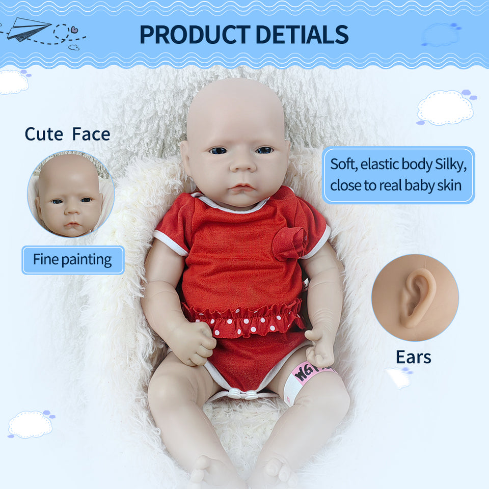 1564 IVITA 18'' Solid Silicone Reborn Baby Floppy Platinum Silicone Newborn Doll Kids Xmas Gift