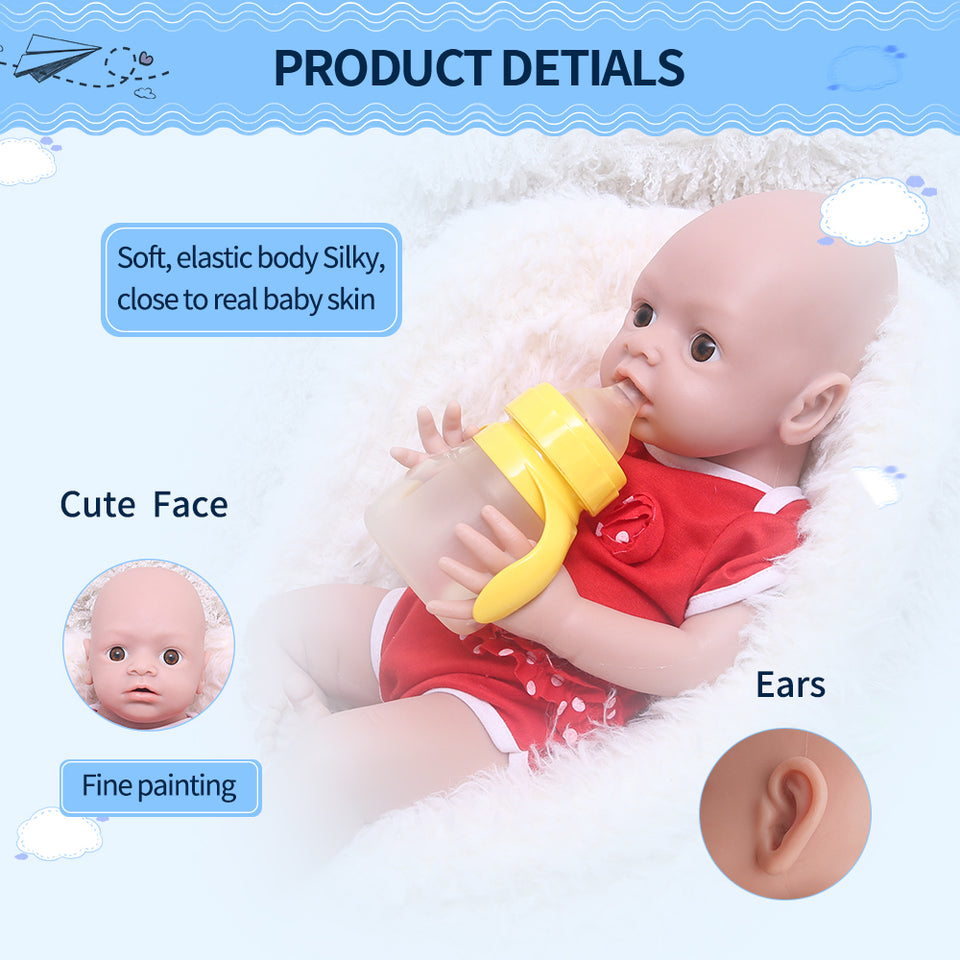 1546 IVITA 19'' Soft Silicone Reborn Baby Floppy Silicone Newborn Doll Can Take Dummy