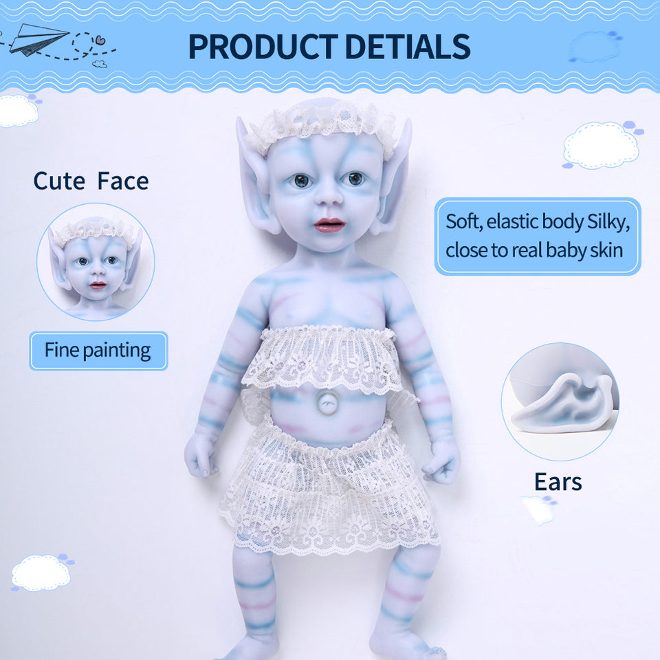 3310 IVITA 15'' Full Silicone Reborn Baby Girl Elf Fairy Silicone Doll