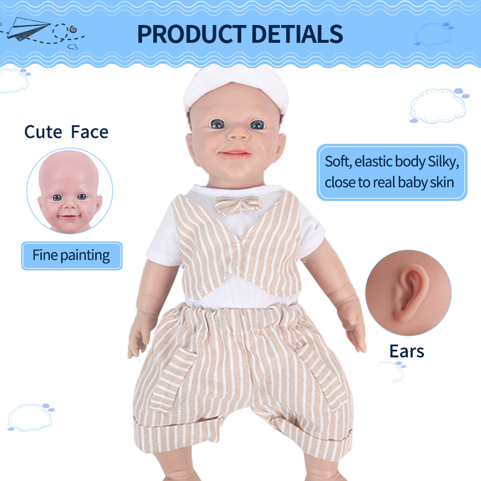 1549 IVITA 18'' Lifelike Silicone Reborn Baby Realistic Silicone Newborn Doll Can Take Dummy