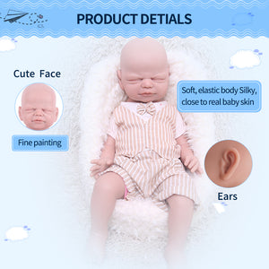 1547 IVITA 21'' Eyes Closed Alseep Silicone Reborn Baby Girl and Boy Platium Silicone Doll