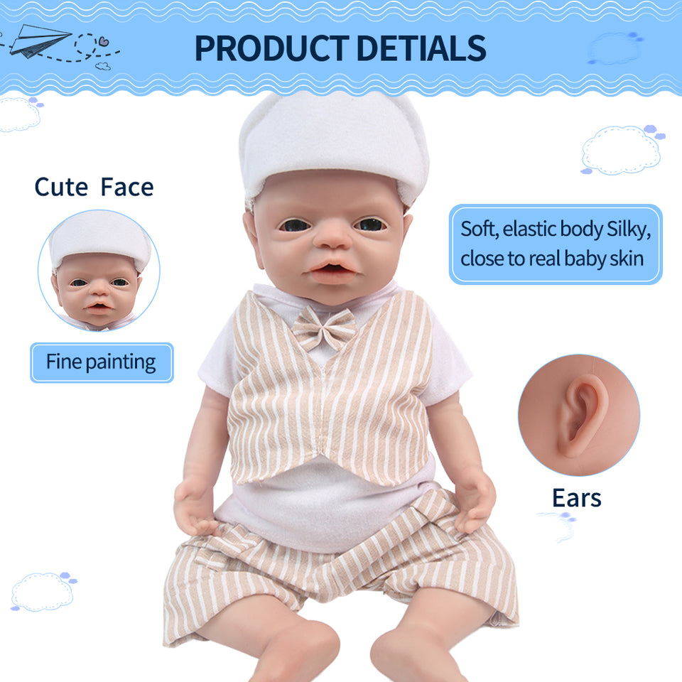 1545 IVITA 19'' Soft Silicone Reborn Baby Solid Silicone Newborn Doll Can Take Pacifier