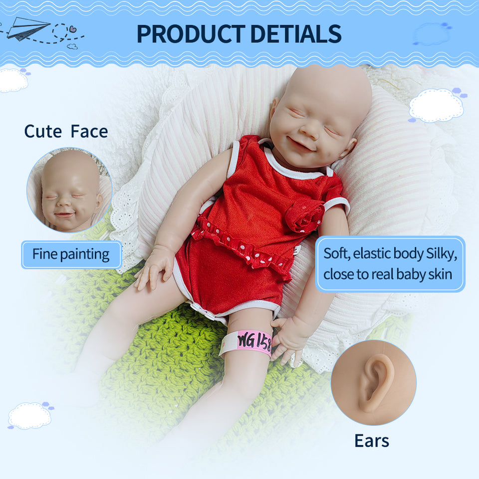 1582 IVITA 20'' Eyes Closed Silicone Reborn Baby Platium Liquid Silicone Doll Christmas Gift