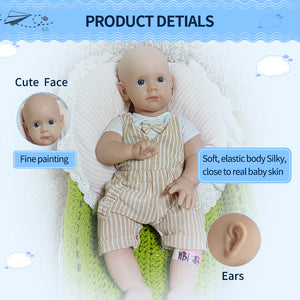 1583 IVITA 20'' Realistic Silicone Reborn Baby Full Body Soft Silicone Newborn Doll Kids Christmas Gift