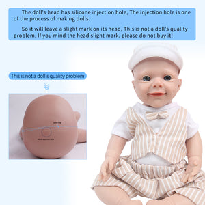 1549 IVITA 18'' Lifelike Silicone Reborn Baby Realistic Silicone Newborn Doll Can Take Dummy