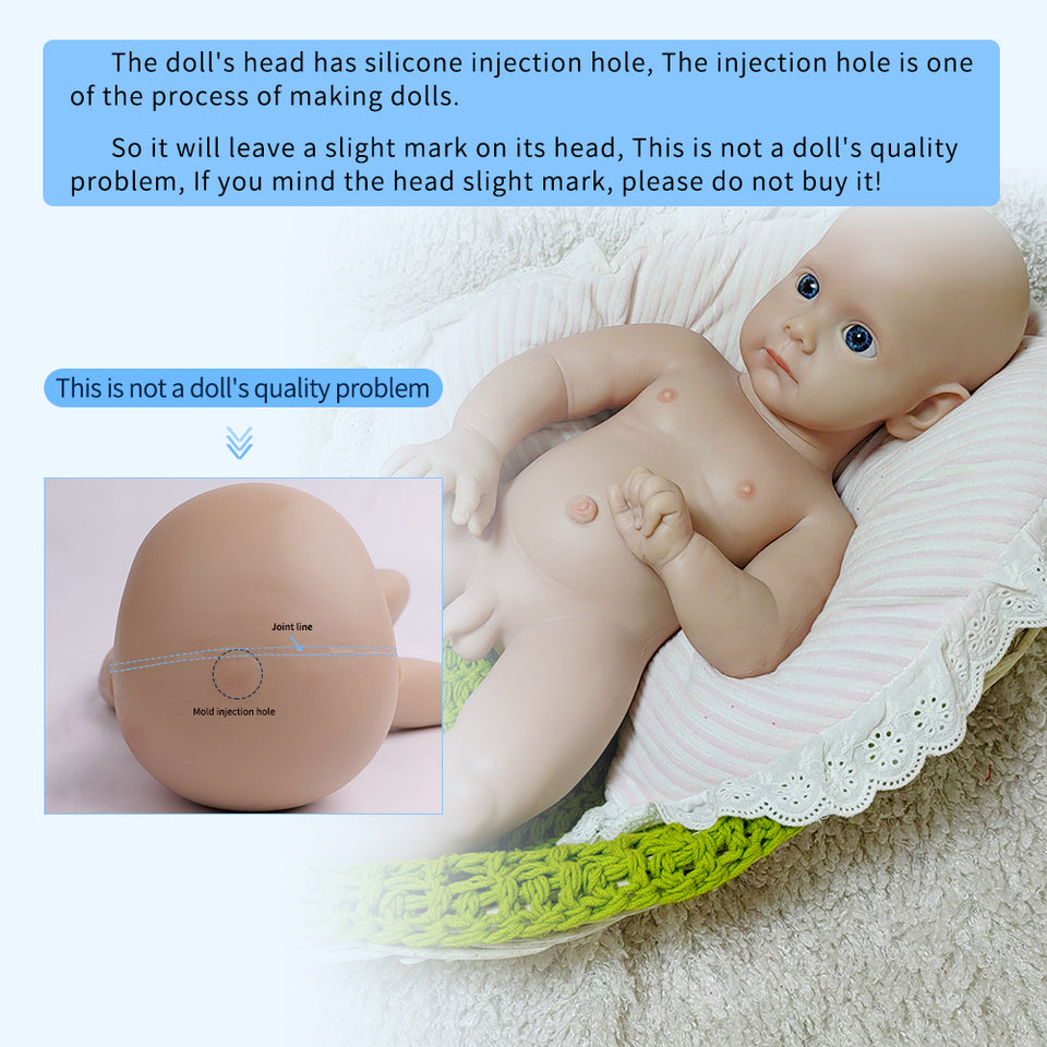 1583 IVITA 20'' Realistic Silicone Reborn Baby Full Body Soft Silicone Newborn Doll Kids Christmas Gift