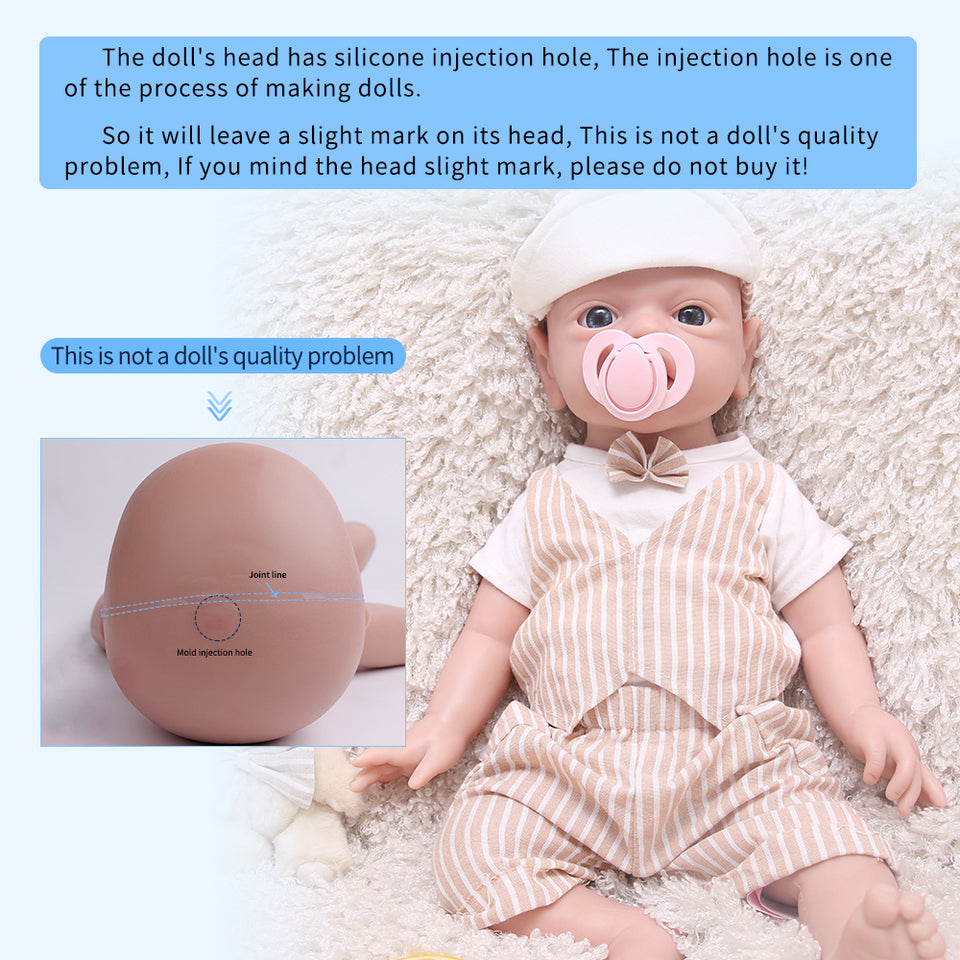 1533 IVITA 21'' Floppy Silicone Reborn Baby Big Boy And Girl Mouth Open Can Take Dummy