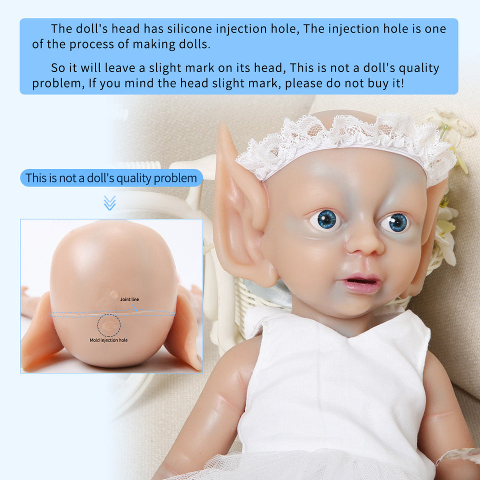 3310 IVITA 15'' Full Silicone Reborn Baby Girl Elf Fairy Silicone Doll