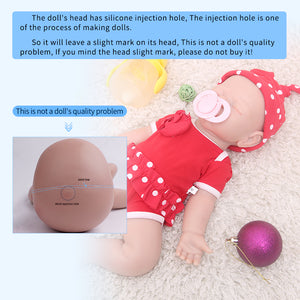 1528 IVITA 17'' Lifelike Silicone Doll Eyes Closed Reborn Baby Boy and Girl Mouth Open