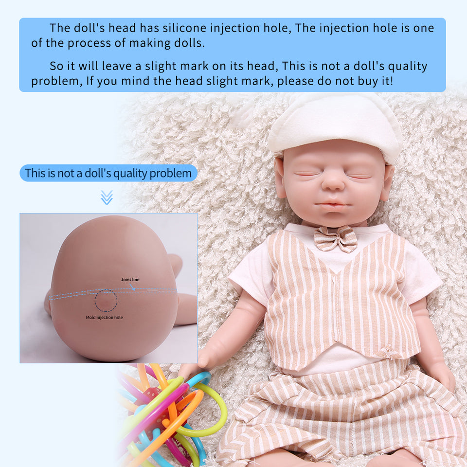 1529 IVITA 19'' Eyes Closed 100% Full Body Silicone Reborn Baby Girl and Boy Silicone Doll