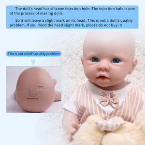 1519 IVITA 19'' Silicone Reborn Baby Blue Eyes Boy And Girl Mouth Open Can Take Pacifier