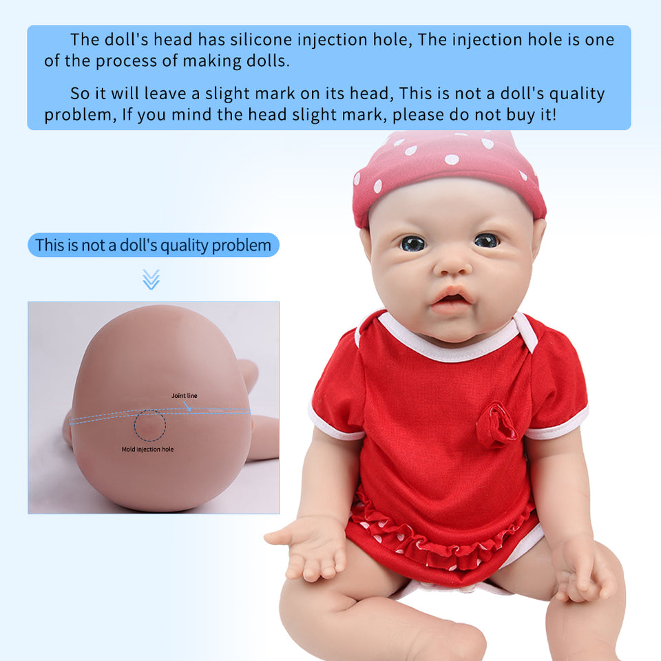 1526 IVITA 17'' Squishy Silicone Reborn Baby Blue Eyes Boy And Girl Mouth Open Can Take Dummy