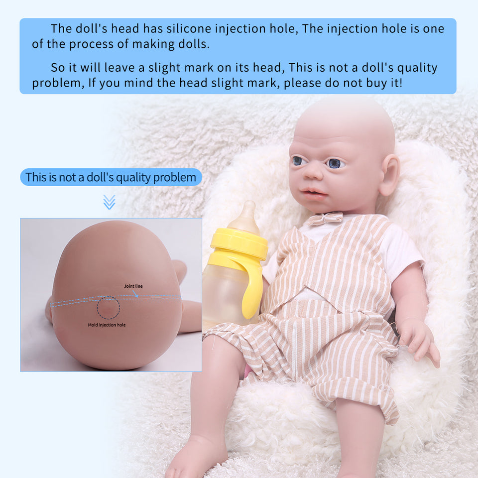 1543 IVITA 21'' Silicone Reborn Baby Floppy Silicone Newborn Doll Can Take Pacifier in mouth