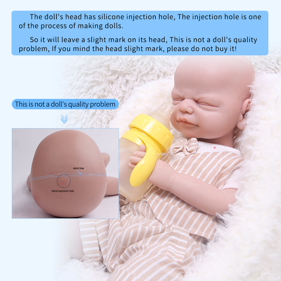 1547 IVITA 21'' Eyes Closed Alseep Silicone Reborn Baby Girl and Boy Platium Silicone Doll