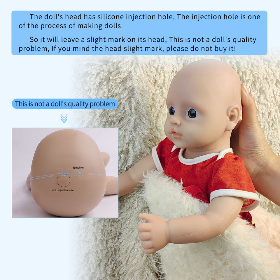 1562 IVITA 18'' Lifelike Silicone Reborn Baby Squishy Silicone Newborn Doll Kids Xmas Gift