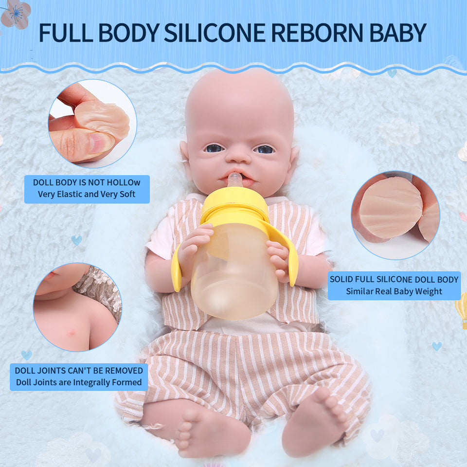 1545 IVITA 19'' Soft Silicone Reborn Baby Solid Silicone Newborn Doll Can Take Pacifier