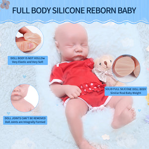 1548 IVITA 17'' Sleeping Silicone Reborn Baby Eye Closed Platium Liquid Silicone Doll Kids Xmas Gift