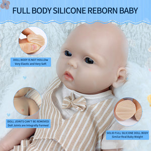 1561 IVITA 18'' Soft Solid Silicone Reborn Baby Squishy Silicone Newborn Doll Kids Xmas Gift