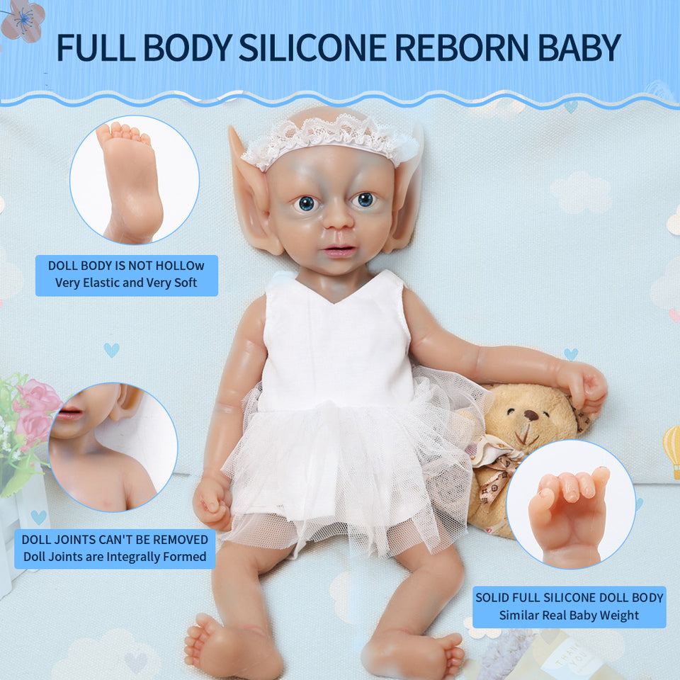 3310 IVITA 15'' Full Silicone Reborn Baby Girl Elf Fairy Silicone Doll