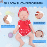 1528 IVITA 17'' Lifelike Silicone Doll Eyes Closed Reborn Baby Boy and Girl Mouth Open