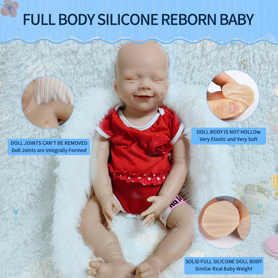 1582 IVITA 20'' Eyes Closed Silicone Reborn Baby Platium Liquid Silicone Doll Christmas Gift