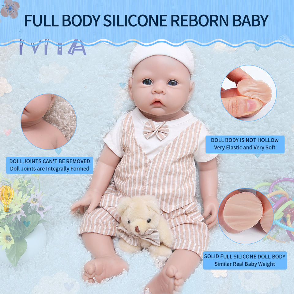 1521 IVITA 20'' Full Body Silicone Reborn Baby Boy and Girl Lifelike Floppy Silicone Doll