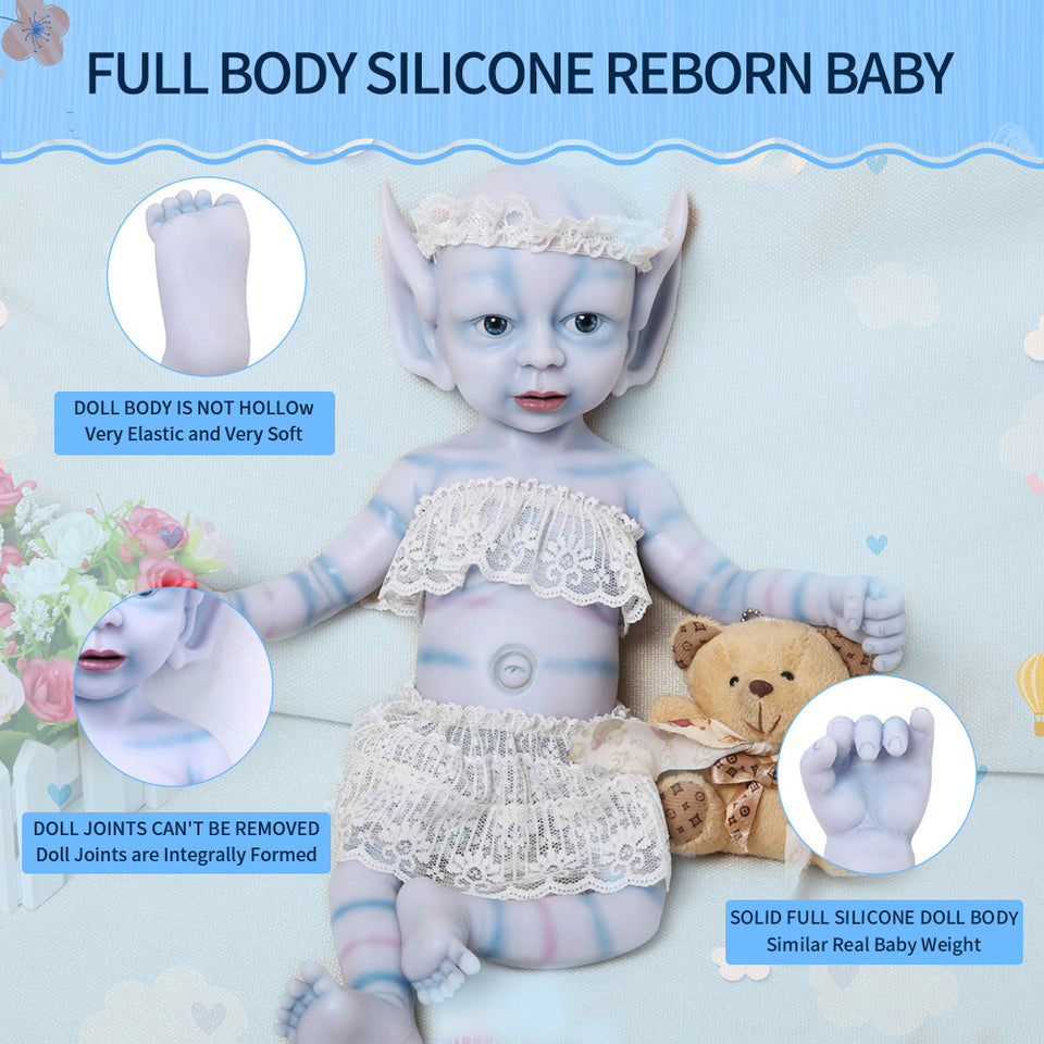 3310 IVITA 15'' Full Silicone Reborn Baby Girl Elf Fairy Silicone Doll