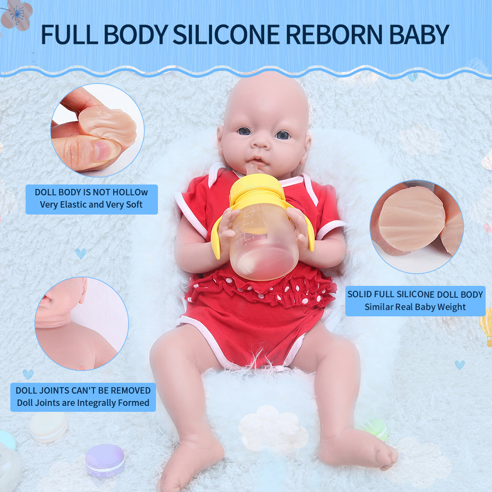 1538 IVITA 20'' Vivid Silicone Newborn Baby Big Silicone Newborn Doll Mouth Open Can Take A Dummy