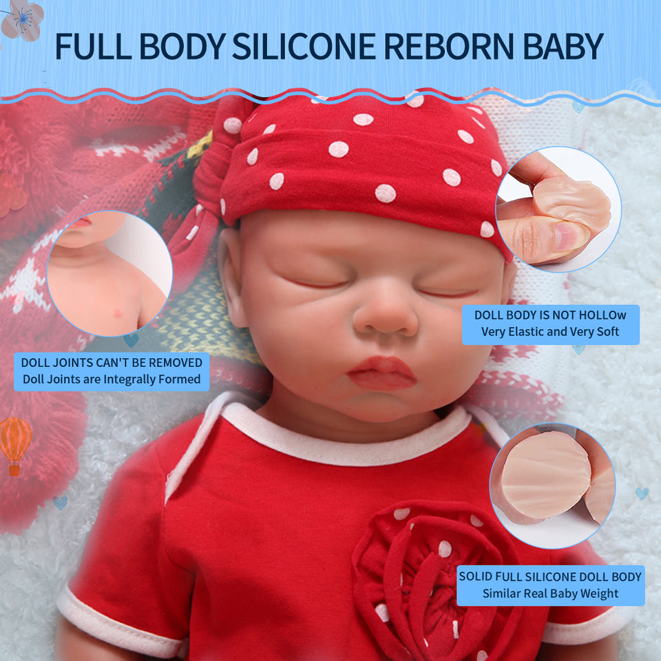 1507 IVITA 18'' Eyes Closed Full Body Silicone Reborn Baby Girl and Boy