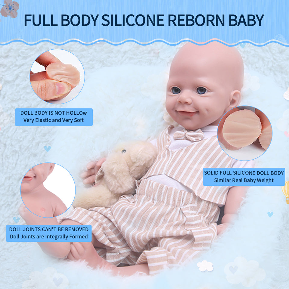 1549 IVITA 18'' Lifelike Silicone Reborn Baby Realistic Silicone Newborn Doll Can Take Dummy