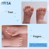 1515 IVITA 20'' Realistic Silicone Doll Blue Eyes Fullbody Silicone Reborn Baby