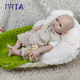 1561 IVITA 18'' Soft Solid Silicone Reborn Baby Squishy Silicone Newborn Doll Kids Xmas Gift