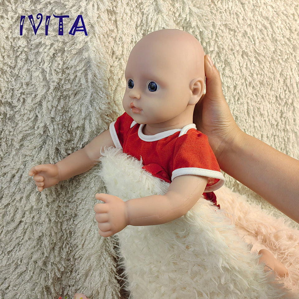 1562 IVITA 18'' Lifelike Silicone Reborn Baby Squishy Silicone Newborn Doll Kids Xmas Gift