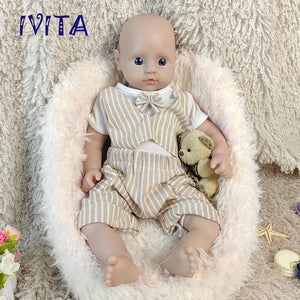 1562 IVITA 18'' Lifelike Silicone Reborn Baby Squishy Silicone Newborn Doll Kids Xmas Gift