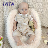 1562 IVITA 18'' Lifelike Silicone Reborn Baby Squishy Silicone Newborn Doll Kids Xmas Gift