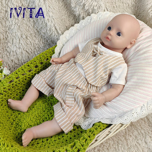 1562 IVITA 18'' Lifelike Silicone Reborn Baby Squishy Silicone Newborn Doll Kids Xmas Gift